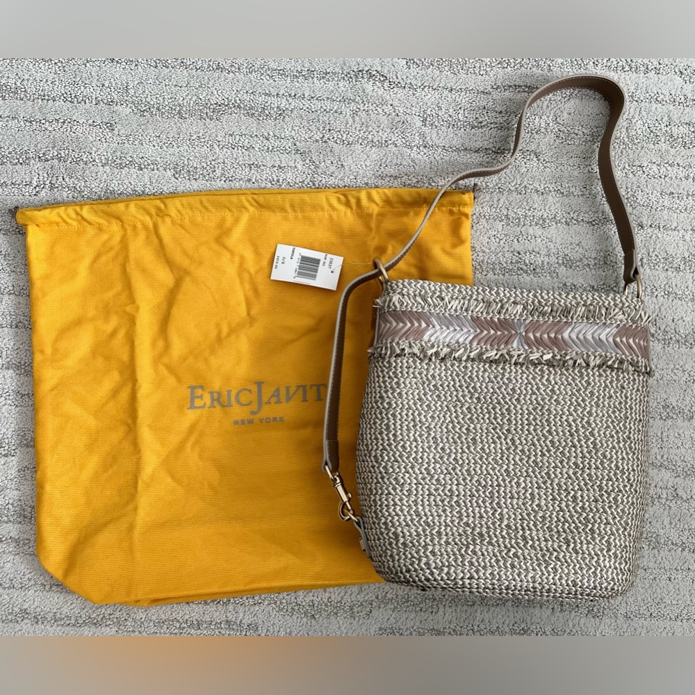Eric Javits Tortola Fringe Trim Bucket Bag - NWT